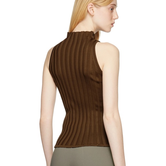 LVIR Brown Turtleneck Rayon Tank Top Size Small SSENSE - Picture 3 of 10